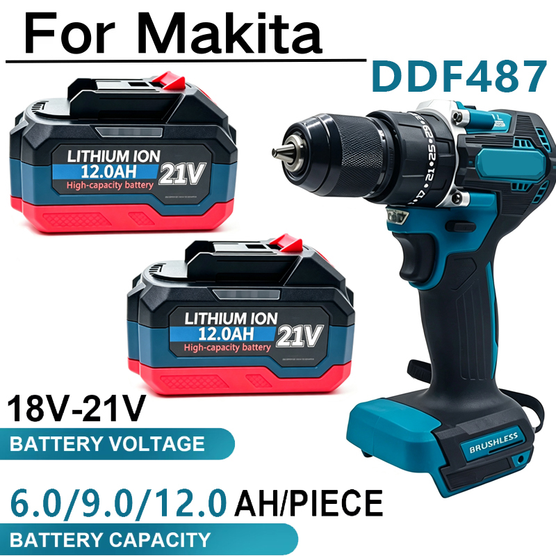 Makita Drill Ddf484 - 18-21V 배터리 12.0Ah 마키타 18V 무선