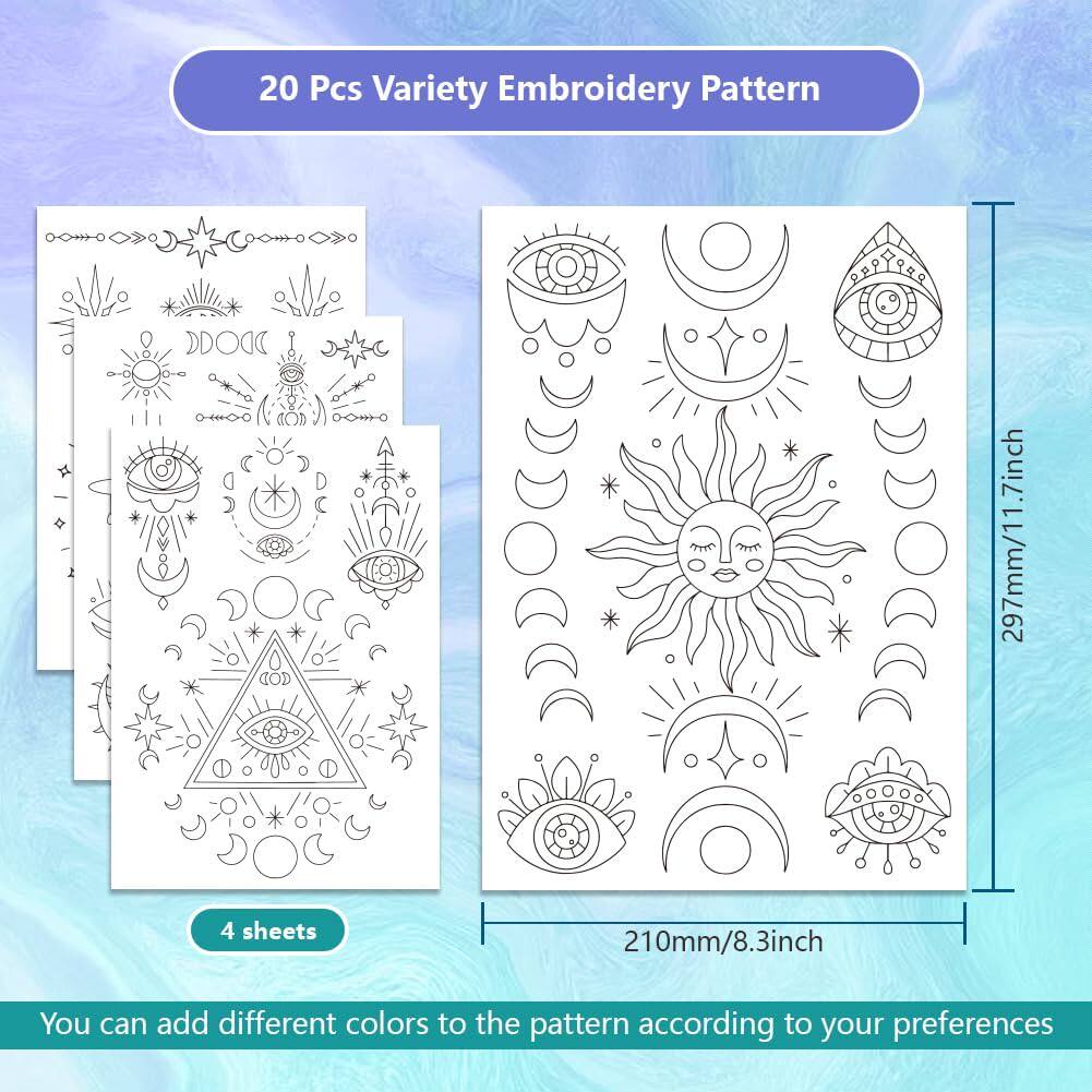 스틱앤스티치 신비로운 해와 달 악마의 눈 패턴 수용성  - Embroidery Stabilizer Backing 리뷰 및 가격