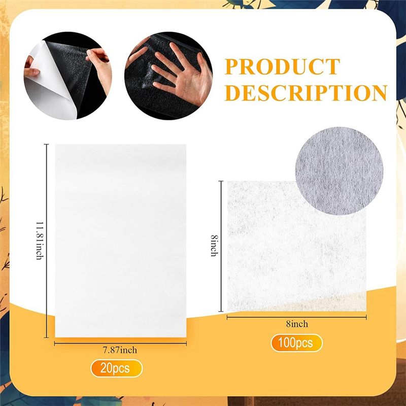 [ABFI!】 20개 양면 다리미 접착 시트와 100개 - Embroidery Stabilizer Backing 리뷰 및 가격