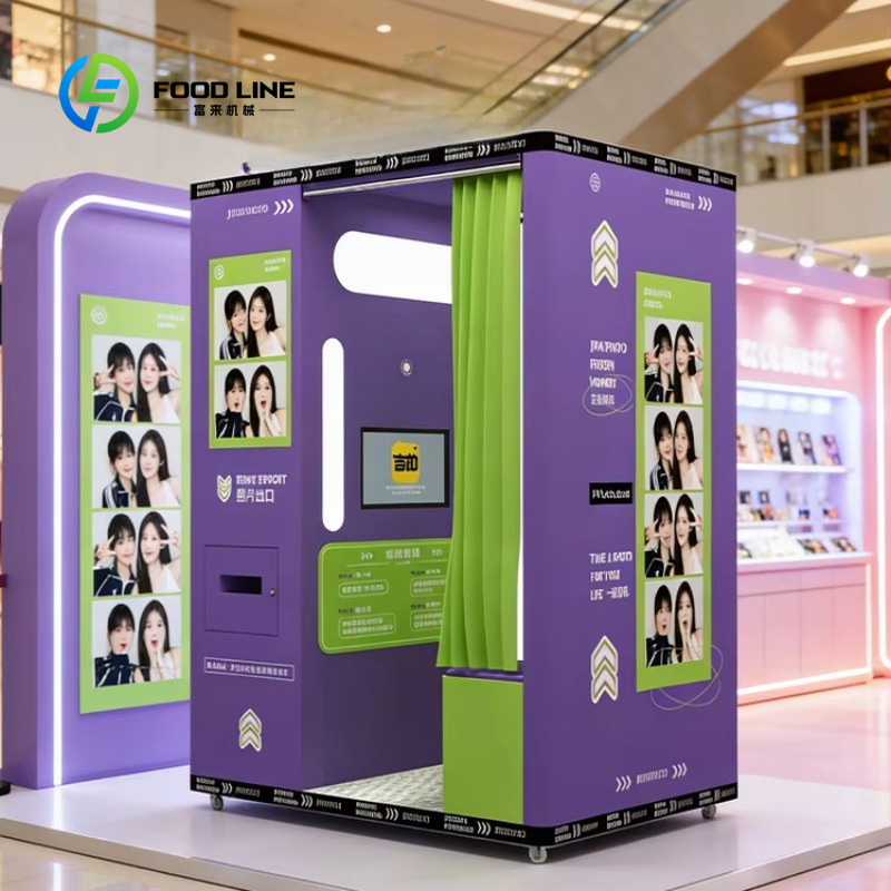 맞춤형 스포츠 스타일 사진 부스, 보라색 외관, 즉석  - Commercial Photo Printing Kiosk 리뷰 및 가격