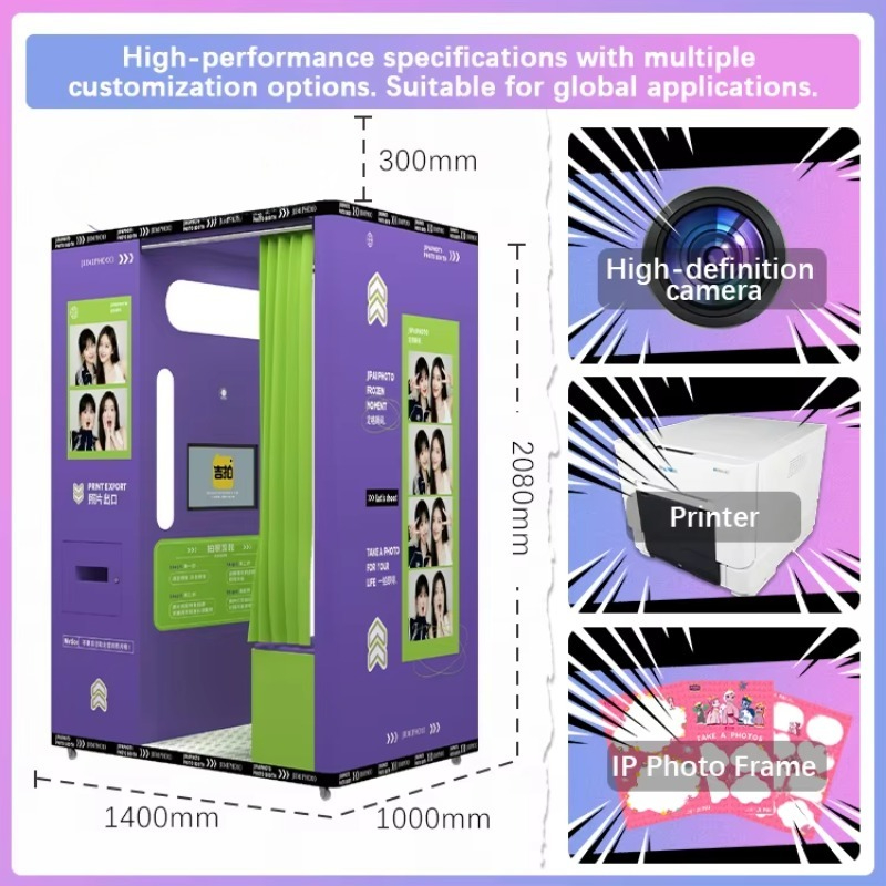 맞춤형 스포츠 스타일 사진 부스, 보라색 외관, 즉석  - Commercial Photo Printing Kiosk 리뷰 및 가격