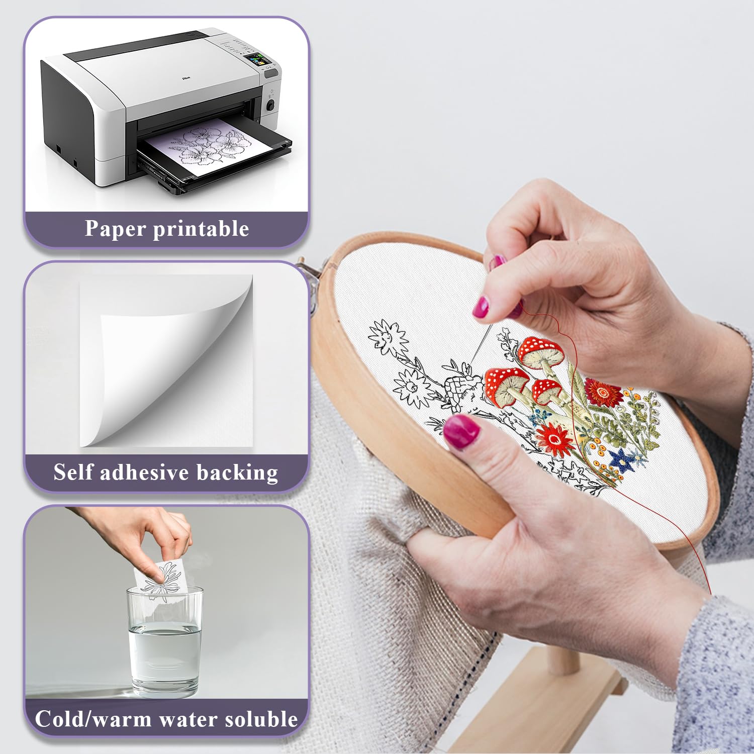 10/5Pcs 수용성 자수 안정제 자기 접착 손 수 놓 - Embroidery Stabilizer Backing 리뷰 및 가격